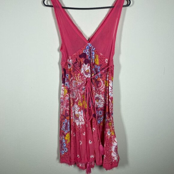 Intimately Free People Women's XS Pink Orange Floral Gown Dress Tie Back! - Picture 5 of 5